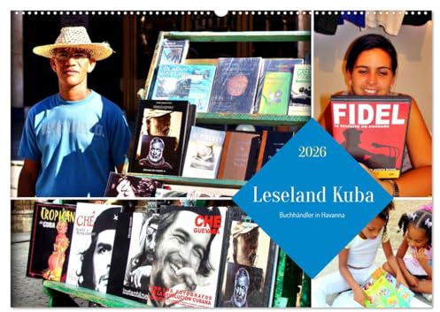 Leseland Kuba - Buchhändler in Havanna (Wandkalender 2026 DIN A2 quer), CALVENDO Monatskalender: Buchhändler, Buchkäufer und Leser in Havanna (CALVENDO Orte)