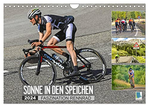 Sonne in den Speichen - Faszination Rennrad (Wandkalender 2024 DIN A4 quer), CALVENDO Monatskalender: Auf schmalen Laufrädern sportlich durch das Jahr (CALVENDO Sport)