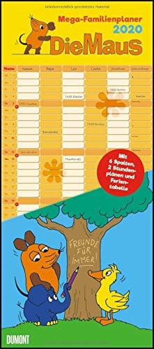 Die Maus 2020 – DUMONT Mega-Familienkalender mit 6 Spalten – Familienplaner mit 2 Stundenplänen und Ferientabelle – Hochformat 30,0 x 68,5 cm: Zur Sendung mit der Maus