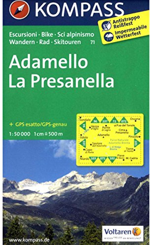 Adamello - La Presanella: Wanderkarte mit Radrouten und alpinen Skirouten. GPS-genau. 1:50000. (KOMPASS Wanderkarte, Band 71)