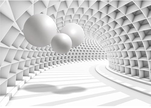 decomonkey Fototapete 3d Effekt Abstrakt 350x256 cm XL Design Tapete Fototapeten Vlies Tapeten Wandtapete Vliestapete moderne Wandbild Wand Schlafzimmer Wohnzimmer Abstrakt Tunnel