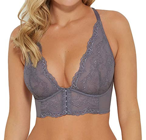 Gossard Women's Superboost Lace Deep V Bralet, Platinum, 38D