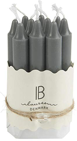 IB Laursen - schmale Stabkerzen - dunkelgrau - 10er Set