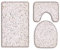 A.Monamour Badezimmer Badematte 3 Teilig Set Stein Marmor Textur Abstrakt Kunst Dekoren Flanell Saugfähig Badteppiche Badvorleger Badgarnitur WC Vorleger