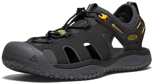 KEEN Herren Solr Sandalen, Black/Gold, 39.5 EU