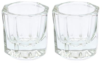 Minkissy 2 piezas de uñas de cristal acrílico sin tapa polvo líquido vidrio dappen plato vaso de vidrio para manicura uñas