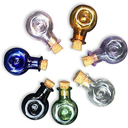 Mini Botellas de Cristal Botellas XO Frascos con Pequeñas Botellas de Corcho Boda Mini Botellas Pequeños Frascos Mezcla 7 colores
