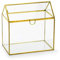 PartyDeco Glas-Umschlag-Box gold 13x21x21cm Hochzeit Geburtstag Taufe