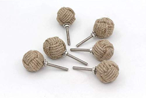 Möbelknöpfe aus Jute, 32 mm Durchmesser, 6 Stück