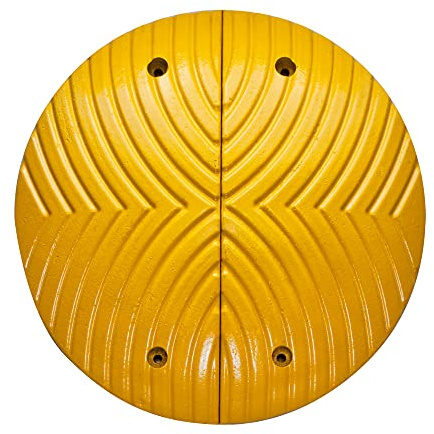 Moravia TOPSTOPer - 2 Abschlusselemente Fahrbahnschwelle - aus Recycling, Richtgeschwindigkeit <30 kmh, gelb, 70x500 mm - 28127458