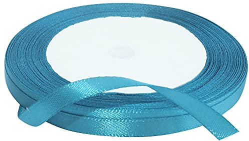 AERZETIX - C50462 - Satinband dekorativ glänzendes - 6mm x 22 meter - türkis - kreative projekte nähkunst geschenkverpackung zur geburtstagsfeier