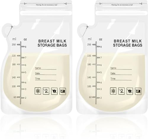 30 Pack Breast Milk Storage Bags – Leak-Proof, BPA-Free, Freezer Safe, Self-Standing & Pre-Sterilised – 250ml (9oz) for Safe & Easy Milk Storage