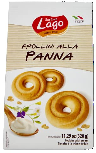 Lago 1968, Frollini alla Panna 320g, Biscotti Frollini alla Panna da Inzuppare, Senza Olio di Palma, Ideali per Colazione