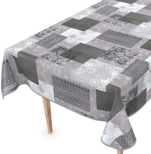 Wachstuchtischdecke Wachstischdecke Meterware Wachstuch abwaschbare Tischdecke PVC frei 260 x 137cm mit Saum Emma
