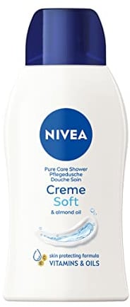 NIVEA Creme Soft Mini Care Shower Gel (50ml), Body Wash with Vitamins and Precious Oils, Moisturising and pH Neutral with Gentle Fragrance