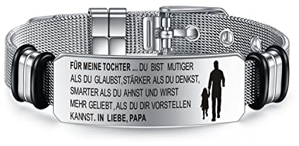YOTHIWAD An Meinen Tochter Armbänder Inspirierend Armbänder mit Gravur Personalisierte Geschenk von Mama Papa, Geburtstag Abschluss Weihnachts geschenk für Tochter