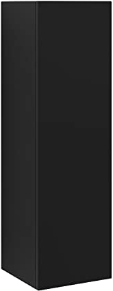 Wuun® Hochschrank 100cm Hängeschrank Badezimmerschrank Wohnwand (Schwarz-Matt)