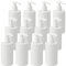 ZEOABSY 24 Piezas Rellenables 200 ml Botella de PP Plástico Blanco Bombas Dispensadoras para lociones Champús de Loción Gel Cremas,Envase Cosmético + 4 x Embudo