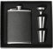 Hip Flask Gift Set for Men, 8oz Leak-proof Flask with 2 Cups and Funnel, Food-grade Stainless Steel Black Leather Pocket Flask, Gift Box Suitable for Whiskey, Wedding Party Groomsman Gift