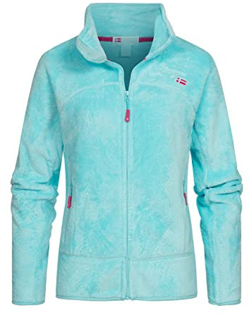 Geographical Norway Upaline Lady - Giacca Pile Donna Fine Fleece Warm con Zip - Autunno Inverno Primavera Sci Montagna - Manica Lunga Felpa Pelliccia Morbido Comfort Outdoor (Turchese XL)