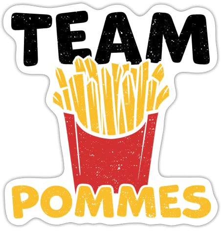 DesignsByJnk5 Sticker Unisex Essen & Trinken | Team Pommes Aufkleber Pommes Frites Spruch | Gruppen lustige Sprüche Autoaufkleber Geschenkidee Essen & Trinken