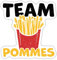 DesignsByJnk5 Sticker Unisex Essen & Trinken | Team Pommes Aufkleber Pommes Frites Spruch | Gruppen lustige Sprüche Autoaufkleber Geschenkidee Essen & Trinken