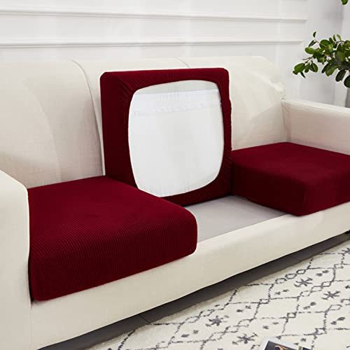 WEJOY Sofa Sitzkissenbezug, Stretch Sitzkissenschutz, Elastischer Kissenbezüge, Husse Überzug Bezug Für Sofa Sitzkissen, rutschfest Stoff Tartan