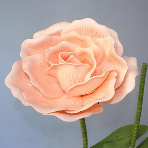 ZEYRU Fleur Artificielle Géante Fausse Fleur Grande Rose en Mousse avec Tiges pour Fond De Mariage Décor Fenêtre Affichage Scène Saint Valentin-Fleur De Champagne,40cm
