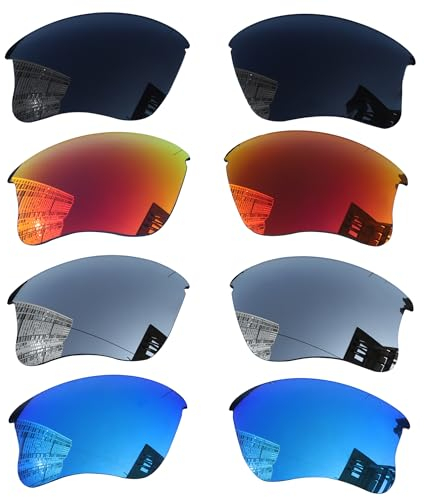 Acefrog 4 Pairs Polarized Replacement Lenses for Oakley Flak Jacket XLJ OO9009 Sunglasses, Perfectly Fit, Shatterproof, Anti-scratch, Value Pack