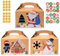 Simpeak 24 Stück Weihnachtsgeschenkboxen, Geschenkbox Kraftpapier Kuchenbehälter Geschenktaschen für Kekse Süßigkeiten, Weihnachtsparty-Dekorationen mit 1-24 Zahlenaufkleber y Thank You Aufkleber