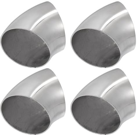 A ABSOPRO Tubo di scarico a gomito a 45 gradi, diametro esterno 63 mm, in acciaio inossidabile SS304 (set di 4)