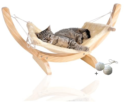 Rohrschneider Katzenhängematte Cat Relax | Hängematte Katze (Beige)