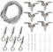 Juego de 6 Cable de Acero Inoxidable 1,5mm, Kit Colgante de Techo, Cables de Suspensión Ajustables para Paneles Led de Luz, Colgar Cuadros, Lámparas de Bricolaje, Carga 30kg (A)