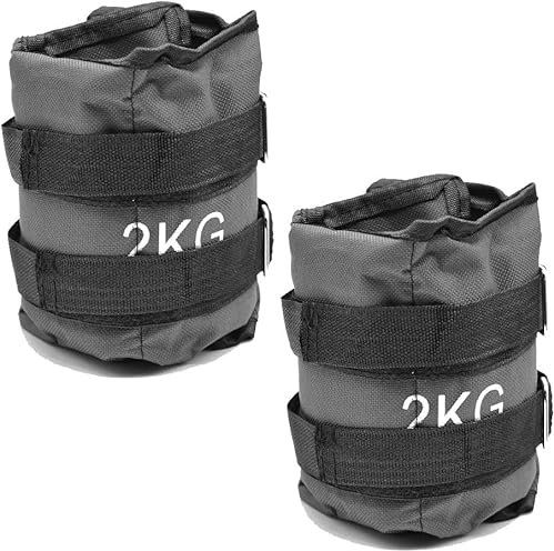 Poids pour poignet et cheville Wrist/Ankle Weights (2 x 2 kg) avec sangle réglable, idéal pour l'entraînement en gymnastique aérobic Fitness Amélioration musculaire