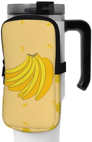 WANLON Cartoon Banana Sac de sport polyvalent pour bouteille de sport – Idéal pour la marche, la randonnée, le yoga, la gym – Résistant à l'eau et aux chocs, Noir , M, Porte-cartes de visite