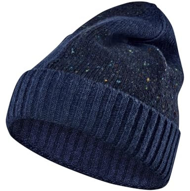 FALKE Unisex Beanie-Mütze Rustique U Be Wolle schnelltrocknend warm 1 Stück, Blau Space Blue 6116, OneSize