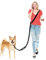 Freihändige Hundeleine für alle Formen, 2 - 3 m, doppelt verstellbare Schnalle, Crossbody mit gepolstertem Griff, für 1 oder 2 mittelgroße / große Hunde, 8 - 50 kg, Schwarz