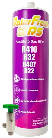 Botella Ralerfresh RS Gas Refrigerante sustituto R410, R32, R407 y R22 refrigerante para aire acondicionado tipo split (Botella + Llave)