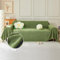 TAOTAOGO Sofaüberzug für 2/3/4 Sitzer, L-förmige Ecksofas, Fischgrätmuster Einfarbige Chenille Sofa Überwurfdecke, Waschbar Sofaüberwurf, Couchüberzug mit QuastenB Grün 180x380cm