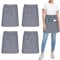 umboom 4 Stück Vorbinder Schürze, Grau Küchenschürze mit 3 Taschen, Kurz Koch Schürzen, Kellnerschürze Grillschürze Baristaschürze Taillenschürze für Herren Damen (Grau - Polybaumwolle)