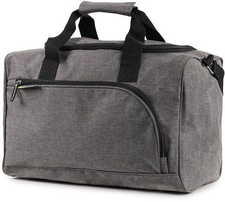 MIG Ryanair Cabin Holdall Bag 40x25x20cm, Showerproof Underseat Luggage Bag | Grey Lightweight showerproof 40x25x20cm underseat holdall with adjustable strap for Ryanair, easyJet and Wizz Air