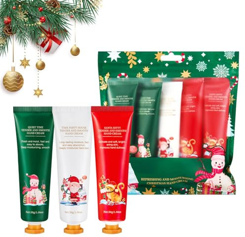 Hand Cream Gift Set, 5 PCS Floral Plant Scented Hand Care for Winter Rough Dry Hands, Non-greasy Longlasting Moisturizing Daily, Nourishing Hand Cream, Gift for Women Christmas Festivals Gifts (5x30g)
