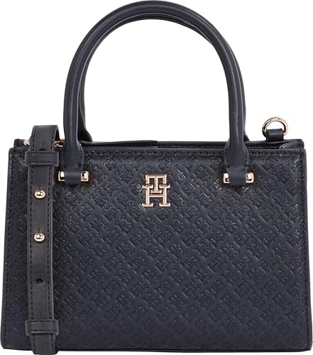 Monogramm-Mini-Tragetasche mit abnehmbarem Crossbody-Gurt, Space Blue