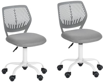 FurnitureR 2X Höhenverstellbarer Drehstuhl - Ergonomischer Schreibtischstuhl für Kinder/Jugendliche, Drehbarer Bürostuhl mit Rollen für Homeoffice & Kinderzimmer