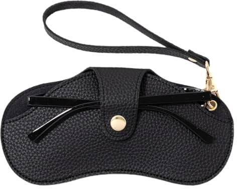 Brillenetui, Tragbare Sonnenbrillentasche, Neopren Reißverschluss Sonnenbrille Tasche mit Gürtelclip für Brillen, Rahmen, Tragbare Case für Schlüssel(Schwarz)