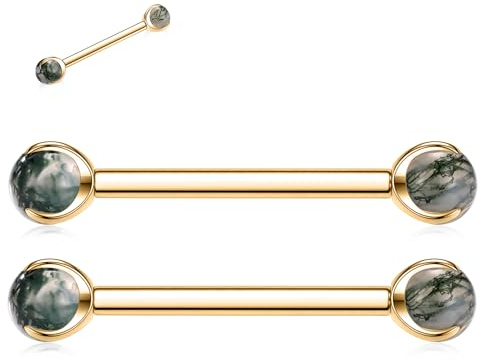 AROWRO Titan Nippelpiercing Brustwarzenpiercing Nipple Piercing Zungenpiercing Brustwarze Stäbe Brustwarzenpiercing Schmuck Zungensteg Piercing Innengewinde Zungenpiercing
