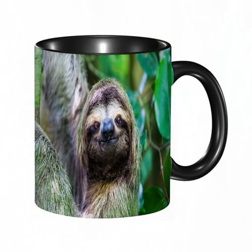 reyawdf Original Tasse mit lustigem Design,Faultier Manuel Antonio Nationalpark Costa Rica Mittelamerika,330ml, für Kaffee- und Teeliebhaber, als Geschenk für Weihnachten, Geburtstag und mehr