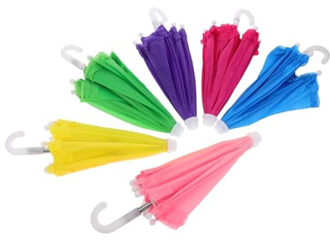 ibasenice Miniature Umbrellas for Home Decor 6pcs Mini Folding Parasols in Vibrant Colors