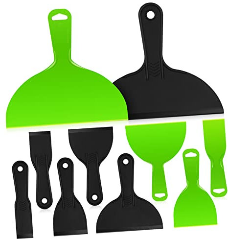 Housoutil 10 STK Farb Schaber Set Tapetenentferner Spachtelmasse Für Wand Tapen Abs Patchen Aufkleber Farbe Gießen Kittkratzer Rigipsplatten Flache Kratzer Malerkratzer Schabwerkzeug Plastik