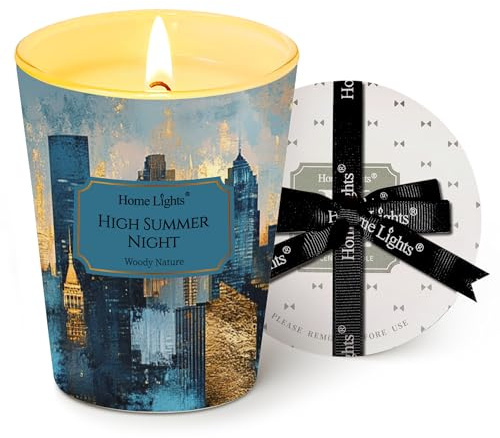 Home Lights Duftkerzen im glas 190g Soja Kerzen 1-Wick Kerzengläser Aromatherapie, Rauchfrei, 40h vollverbrannte Duftkerze Hochsommernacht